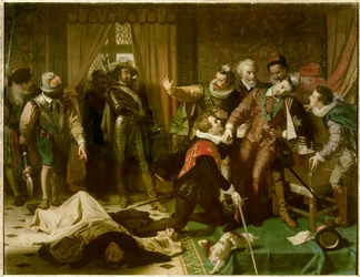 Ermordung Heinrichs III. (1551-1589) durch Jacques Clément (1567-1589), einen dominikanischen Ordensmann und Anhänger der Katholischen Liga, am 1. August