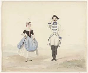 Mann und Frau in historischem Kostüm, 1841