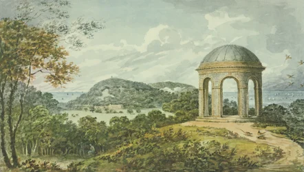 Szene in der Nähe des Tempels, aus dem Roten Buch für Antony House, ca. 1812