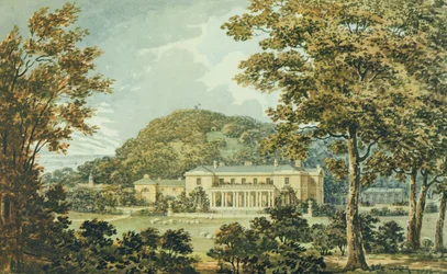 Die Südfront mit Ostfront in Perspektive, aus dem Roten Buch für Antony House, ca. 1812