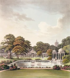 Ansicht von der Kuppel, Brighton Pavilion, graviert von Joseph Constantine Stadler, veröffentlicht 1808
