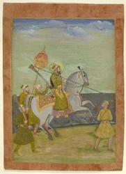 Reiterporträt von Bahadur Shah als junger Mann, Mughal, ca. 1690