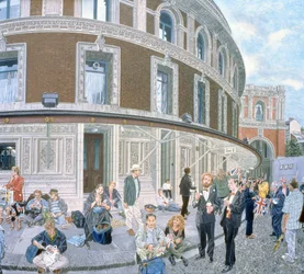 Spaziergänger bei der letzten Nacht, Royal Albert Hall (Detail)