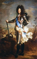 Porträt von Ludwig XIV., der Sonnenkönig (1638-1715). Öl von Hyacinthe Rigaud, ernannt zum Porträtmaler des Königs.