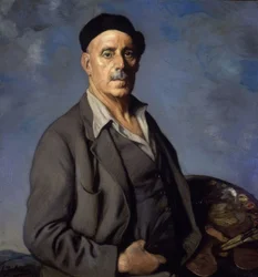 Selbstporträt mit blauem Hintergrund – 1942 – Öl auf Leinwand – 90 × 85 cm