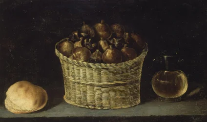 Stillleben (Korb mit Feigen, Brot und Krug mit Honig) – 20. Jahrhundert