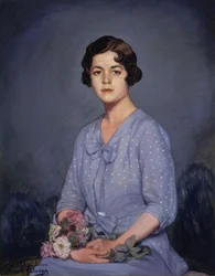 Lucia (Porträt eines jungen Mädchens mit Blumen in der Hand)