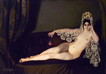 Akt mit Nelke, 1915, Öl auf Leinwand, 131 × 184 cm
