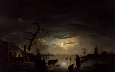 Eine Winterlandschaft im Mondlicht