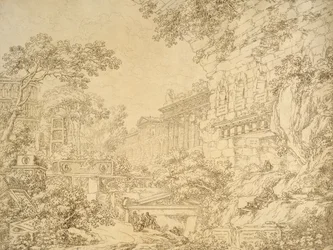 Landschaft mit Ruinen