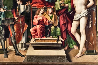 Musizierende Engel, (Detail)