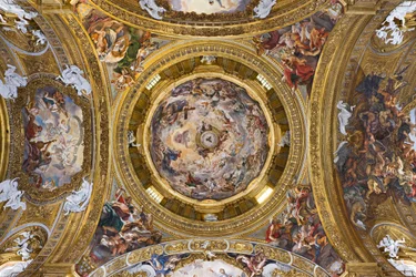 Paradies lobt Jesus und die Pendentifs mit Propheten, Evangelisten und Kirchenlehrern