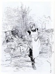 Illustration zum Roman „Der Tod des Iwan Iljitsch“ von Leo Tolstoi, 1896