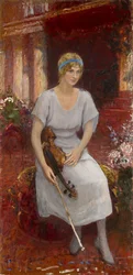 Porträt der Geigerin Cecilia Hansen 1897-1989, 1922