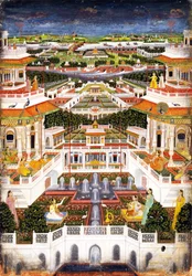 Ein Palastkomplex mit Haremgärten, um 1764-1765
