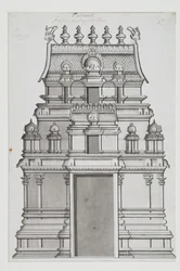 Ein zweistöckiger Gopuram