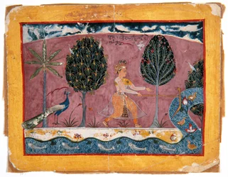 Balarama mit seinem Pflug am Jamna-Fluss, ca. 1590-1600