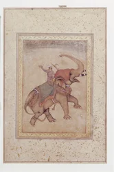Elefant und Mahut (Elefantenführer), ca. 1595-1600