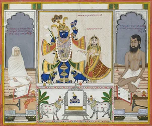 Illustration für ein Manuskript über die Verehrung von Srinathji, Rajasthan, frühes 19. Jahrhundert