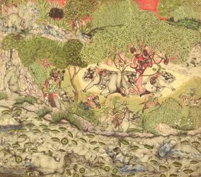 In. 70.14 Eine Elefantenjagd, ca. 1740-50