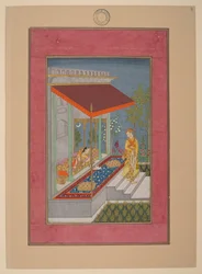 Lalita Ragini, Indien, Hyderabad, um 1760; Johnson Album 37, Nr. 8