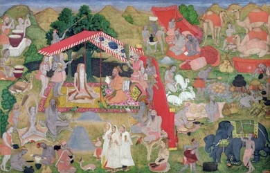 Stammesführer treffen Einsiedler, aus einem Moraqqa