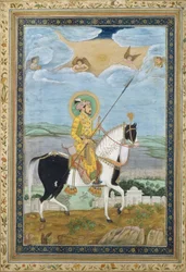 Porträt von Shah Jahan zu Pferd