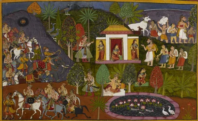 Rāma erfährt, dass Dandas Fluch die Region in eine leblose Wüste verwandelte, genannt Dandaka