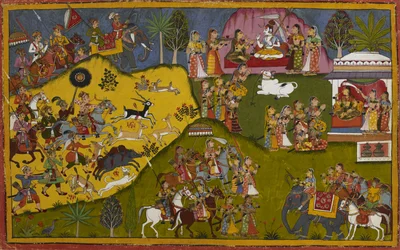 Rāma erzählt von Kardama, der in Ila verwandelt wurde und monatlich zwischen männlichen und weiblichen Formen wechselt