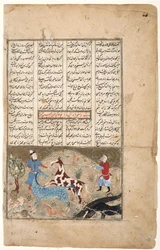 Rustam fängt sein Pferd Rakhsh, ca. 1480
