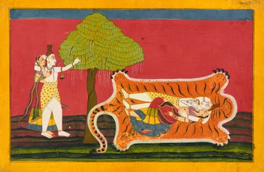 Shiva und Parvati, Folio aus einer Rasamanjari
