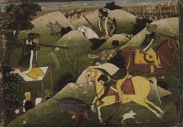 Sikh-Prinz auf der Jagd, Punjab