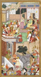 Der junge Akbar wird Humayun (Mogulkaiser von Indien) in Kabul vorgestellt
