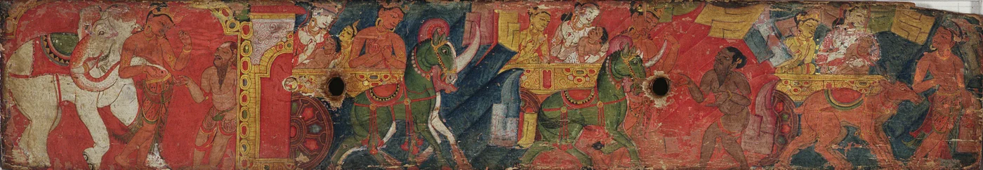 Vessnatara Jataka, von einem Manuskriptdeckel, Pala-Schule, ca. 1200