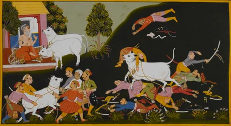 Vishvamitras Diener nehmen Shabala, aber sie entkommt und fragt Vasistha, warum er sie verlassen hat