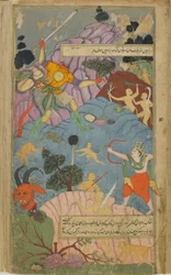 Laksmana trennt Indrajitas Kopf mit einem von Indra gegebenen Pfeil ab