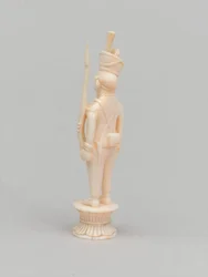 Weißer Bauer, Schachfigur, Indien, ca. 1820