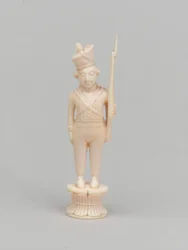 Weißer Bauer, Schachfigur, Indien, ca. 1820