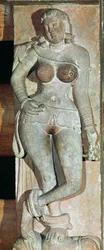 Yakshini von einem buddhistischen Tor. Mathura, Uttar Pradesh, Kuschan-Zeit (30-241 n. Chr.)