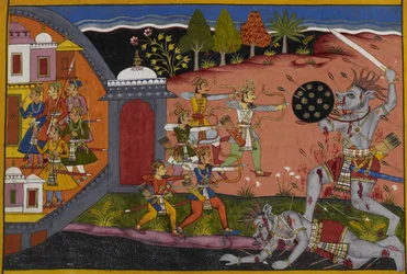 Śatrughna tötet Lavana, wird von den Göttern gelobt und erhält das Königreich Madhu