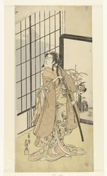 Schauspieler Matsumoto Koshiro III in der Frauenrolle Asagao