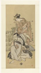 Schauspieler Nakamura Utaemon I und Arashi Hinaji im Stück Kiyomizu Seigen