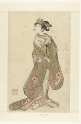 Der Schauspieler Onoe Tamizo I in Frauenrolle