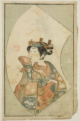 Der Schauspieler Arashi Hinaji, aus "Ein Bilderbuch der Bühnenfächer (Ehon butai ogi)"