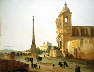 Italien, Rom, Kirche der Dreifaltigkeit auf dem Berg und Sallustischer Obelisk