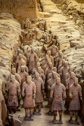 Im Terrakotta-Krieger-Museum, Szenen der verschiedenen Krieger im Bereich Grube 1, 2009 (Foto)