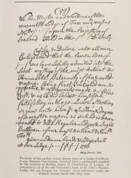 Frühestes bekanntes Zertifikat (irisch) mit einem Siegel der Großloge, 1762
