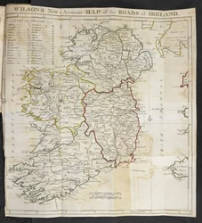 Karte der Straßen in Irland, aus 