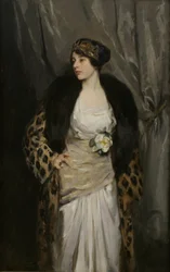Gladys Wiles in einem Leopardenmantel (Der Leopardenmantel)