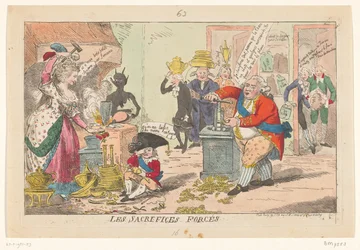 Karikatur auf Marie Antoinette und Ludwig XVI., 1789